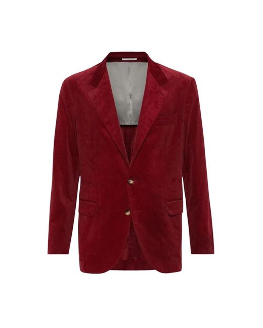 Brunello Cucinelli Fluwelen Blazer in het Red voor heren