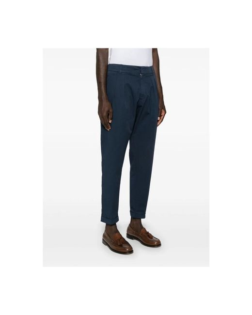 Dondup Blue Straight Trousers for men