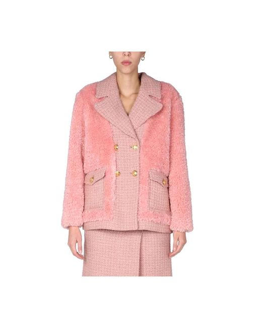 Boutique Moschino Pink Double-Breasted Coats