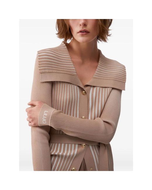 Liu Jo Truien & Vesten ,Veelkleurig ,Belted Cardigan in het Pink