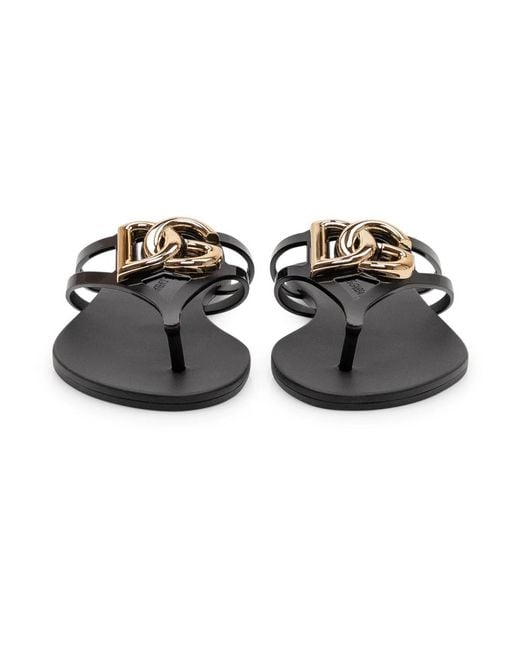 Dolce & Gabbana Black Flip Flops