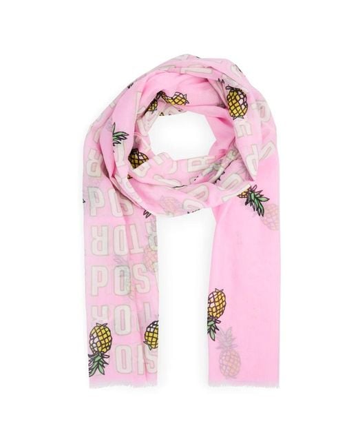 Marc Cain Pink Ananas-Print Schal