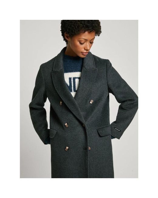 Pepe Jeans Double-Breasted Coats in het Green