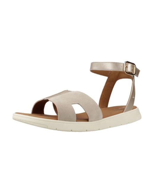 Flat Sandals Geox de color Metallic