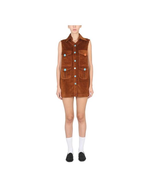 Cormio Brown Short Dresses
