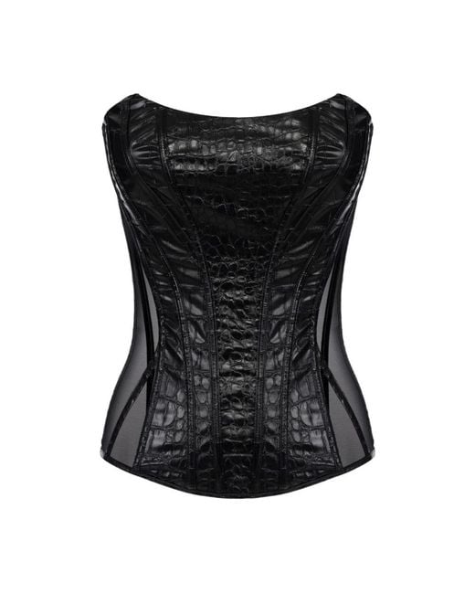 Elisabetta Franchi Black Polyamide Polyester Top