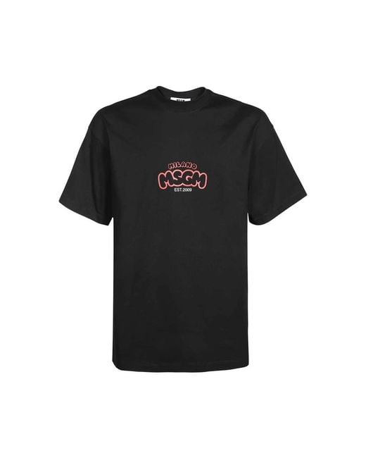 MSGM Black T-Shirts for men