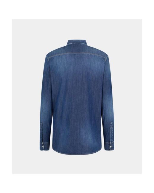 DSquared² Overhemden ,Blauw ,Denim Relaxed Denim Overhemd in het Blue voor heren