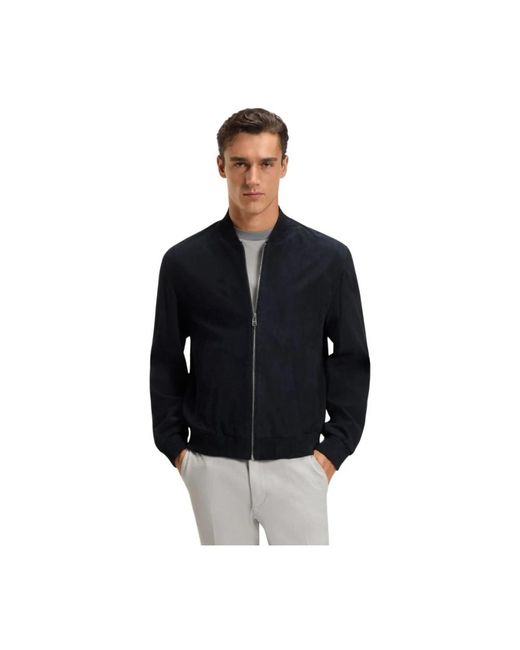 HUGO Suede Zip Jacket in Black für Herren