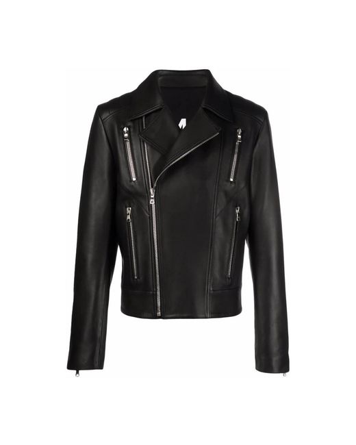 Balmain Black Leather Jackets for men