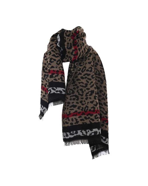 Kocca Accessoires ,Veelkleurig ,Wol Gestreept Zacht Sjaal, Wolachtig Materiaal in het Black