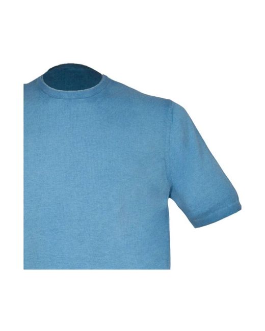 Alpha Studio Blue Round-Neck Knitwear for men
