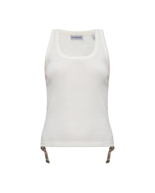 Sleeveless Tops Burberry de color White