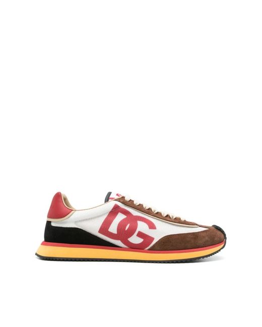 Dolce & Gabbana Multicolor Mesh And Suede Dg Cushion Sneakers for men