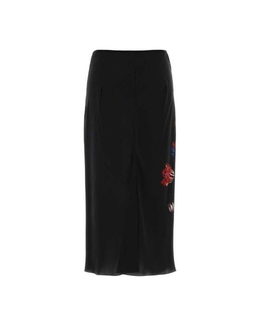 Dries Van Noten Black Midi Skirts