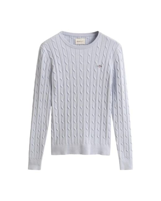 Gant Blue Round-Neck Knitwear