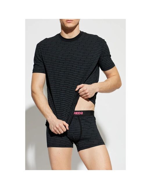 DSquared² Ondergoed ,Zwart ,T-Shirt En Boxer Set in het Black voor heren