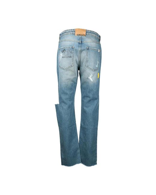 Semicouture Blue Straight Fit Jeans
