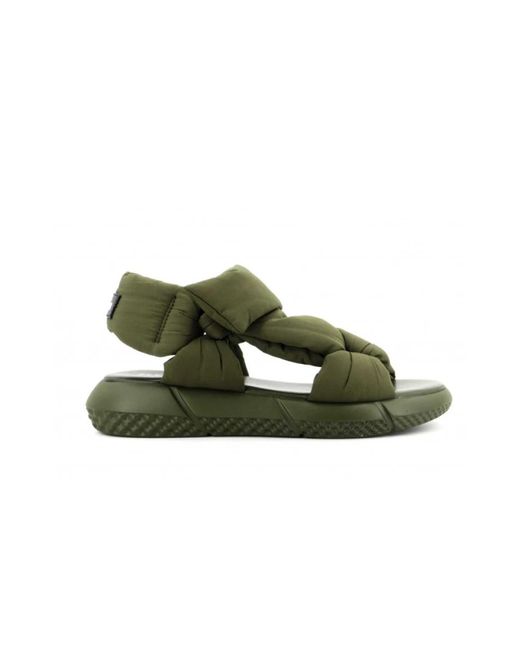 Elena Iachi Green Flat Sandals