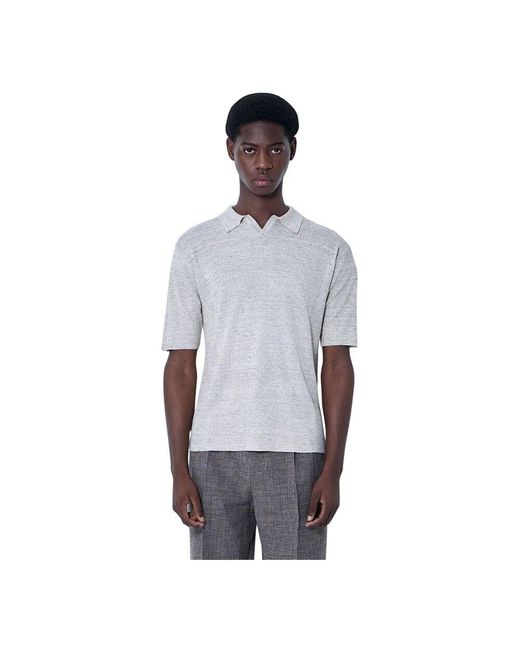 The Row Strukturierter Leinen Polo Top in Gray für Herren