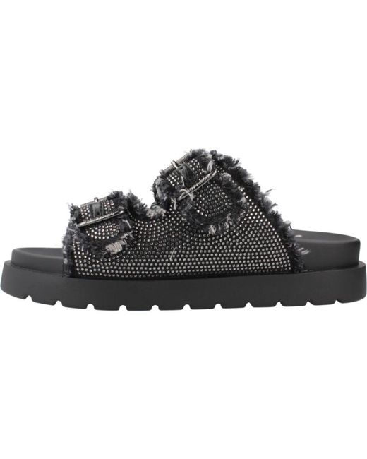 Buffalo Black Vegan Spark Style Sliders