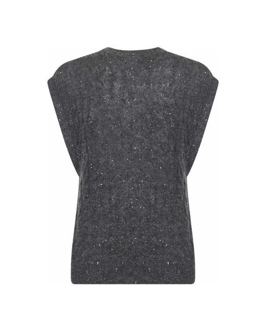 Brunello Cucinelli V-Neck Knitwear in het Gray