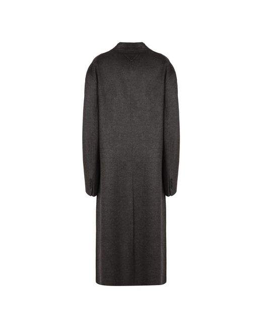 Double-Breasted Coats Prada de color Black