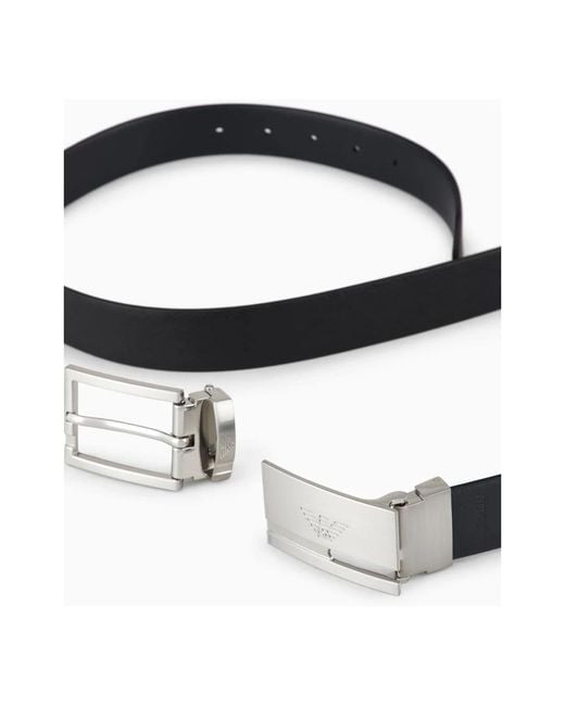 Emporio Armani Black Belts for men