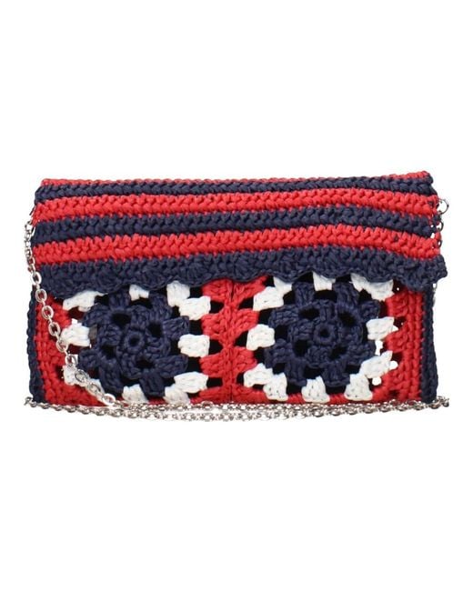 Miu Miu Raffia Clutch Tassen in het Red
