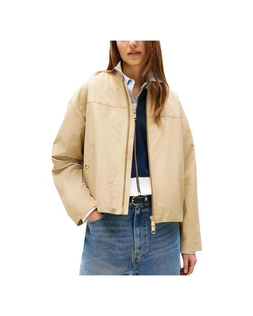 Tommy Hilfiger Jassen ,Nylon Cotton Nylon Reg Bom Jacket in het Natural