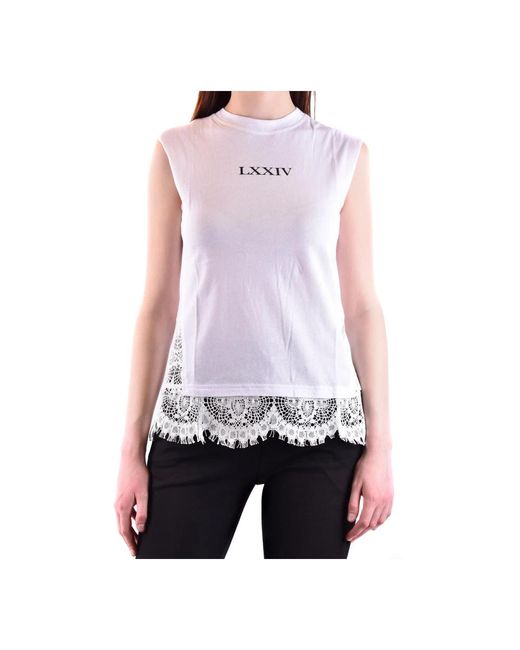 McQueen Tops ,Wit ,Korte Mouwen T-Shirt in het Purple