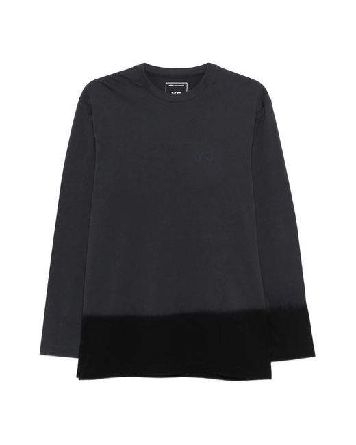Y-3 U Dip Ls Tee in het Black voor heren