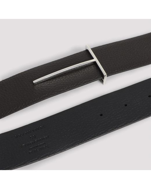 Tom Ford Genarbtes Leder Slim T Wendegürtel in Black für Herren