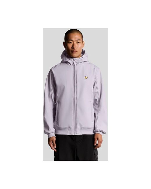 Lyle & Scott Mid Jassen Fleece Back Softshell Jas in het Purple voor heren