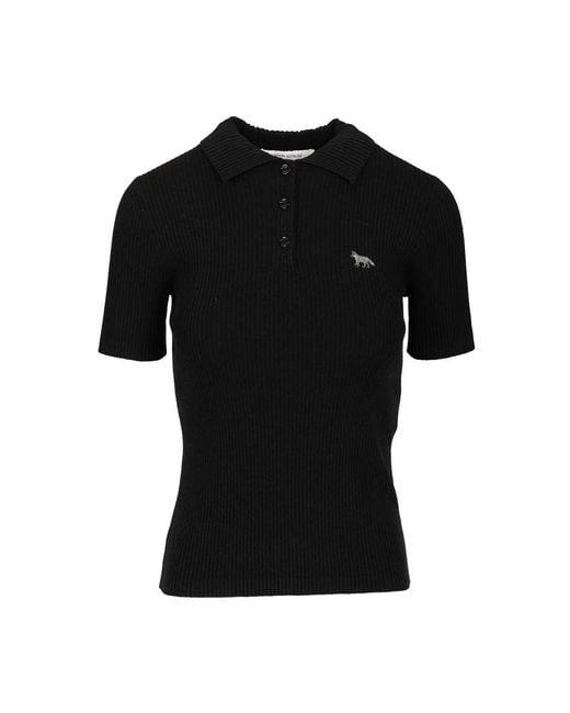 Maison Kitsuné Black Polo Shirts