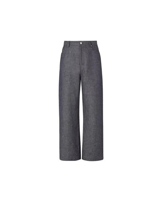 Fendi Gray Wide Trousers for men