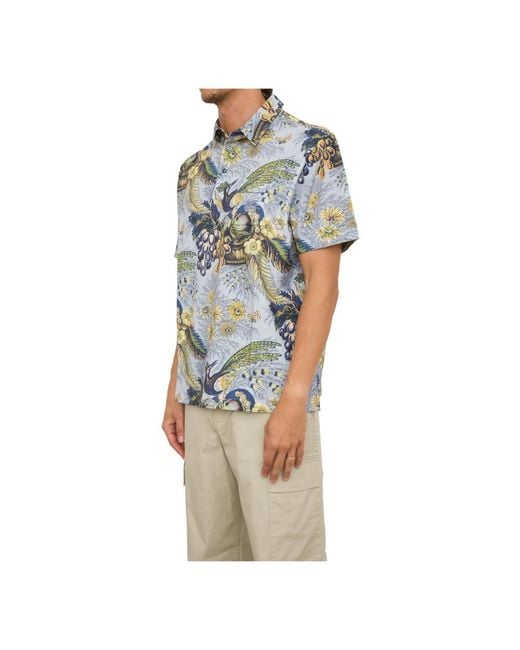 Etro Blue Short Sleeve Shirts for men