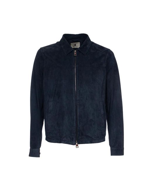 KIRED Blue Leather Jackets for men
