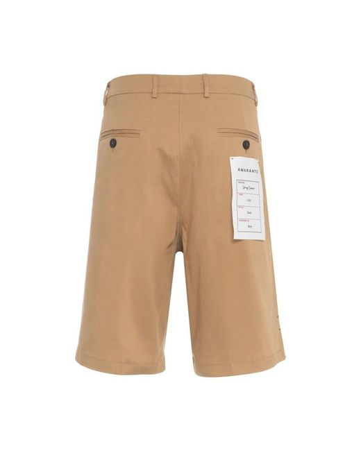 Amaranto Braune bermuda-shorts elegante falten amaránto in Natural für Herren