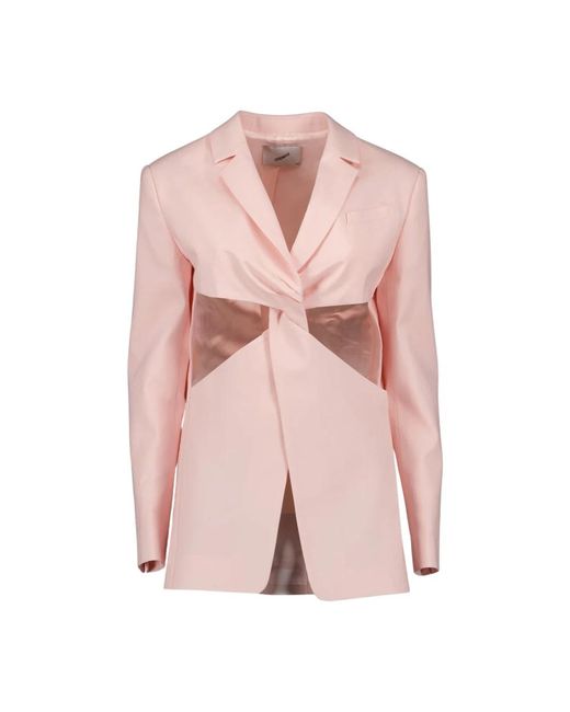 Chaqueta ajustada con recortes retorcidos Coperni de color Pink