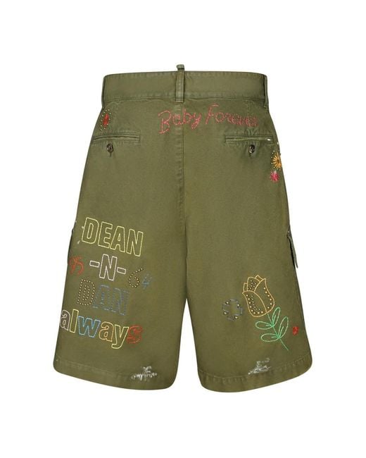 DSquared² Green Casual Shorts for men