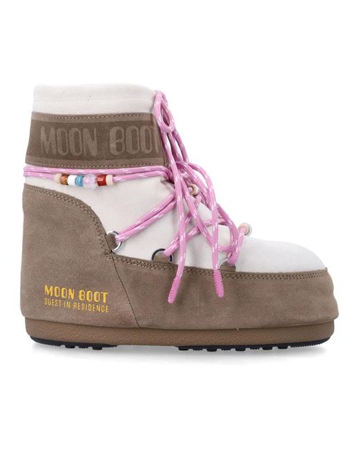Moon Boot Gray Icon Low Suede Beads Boots