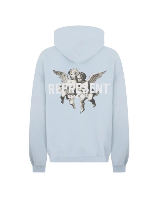Represent Hoodies & Sweatvesten ,Blauw ,Katoen Legacy Cherubs Hoodie in het Blue voor heren
