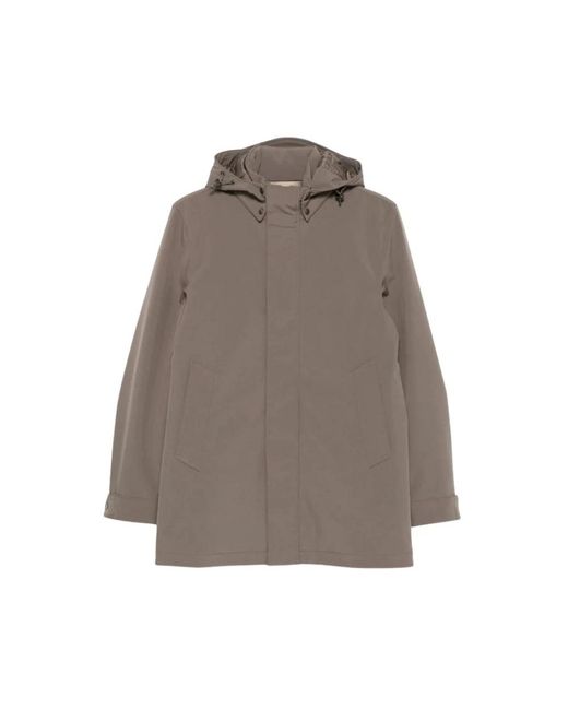 Woolrich Jassen ,Grijs ,Duifgrijs Soft Shell Mac Jas in het Brown voor heren