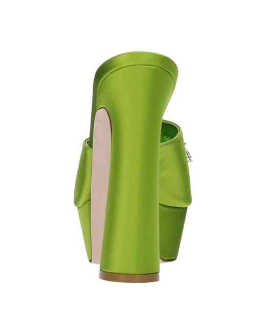Le Silla Green Heeled Mules