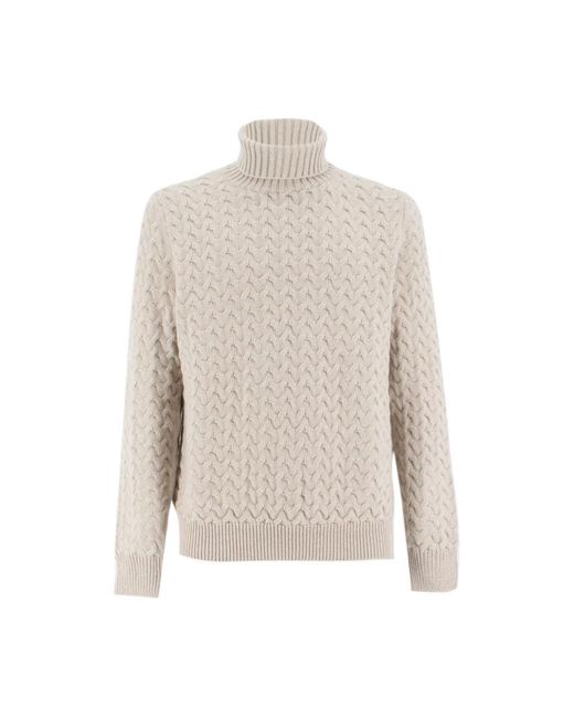 Fedeli Truien & Vesten ,Wol Turtleneck Pullover in het White voor heren