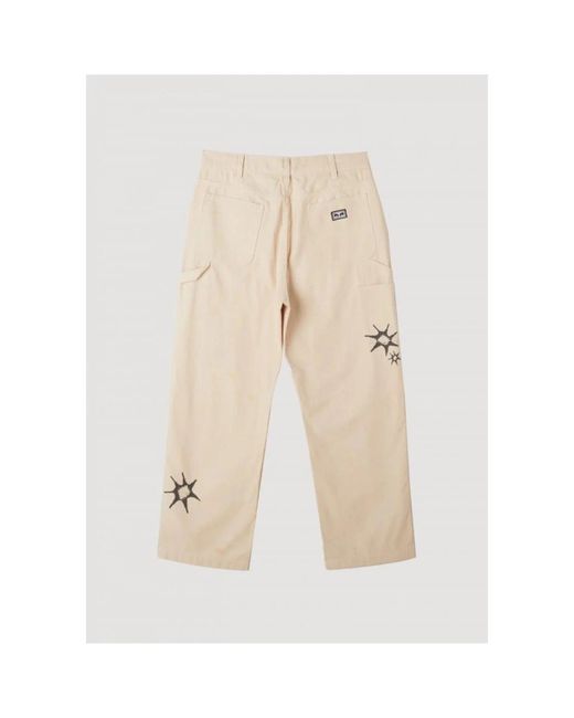 Obey Natural Straight Trousers