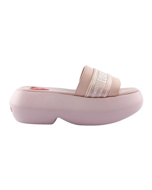 Love Moschino Pink Rosa ciabatta sandalen