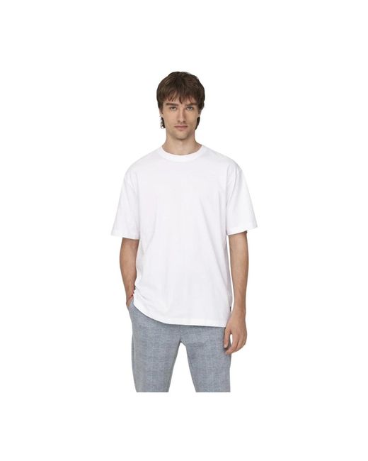 Only & Sons Entspanntes t-shirt mit kurzen ärmeln für männer in White für Herren