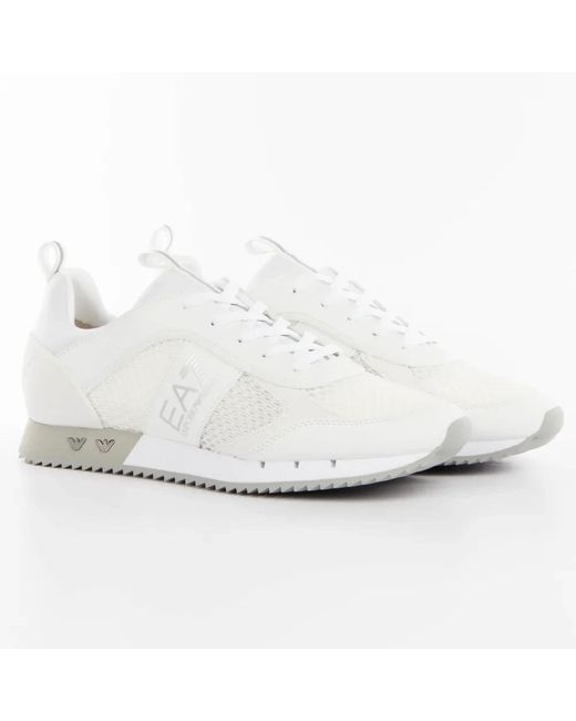 EA7 Reflektierende Eagle Basket Sneakers in White für Herren